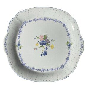 Nikko Japan "Blue Peony" Serving Tray Rare Piece-Fine Bone China